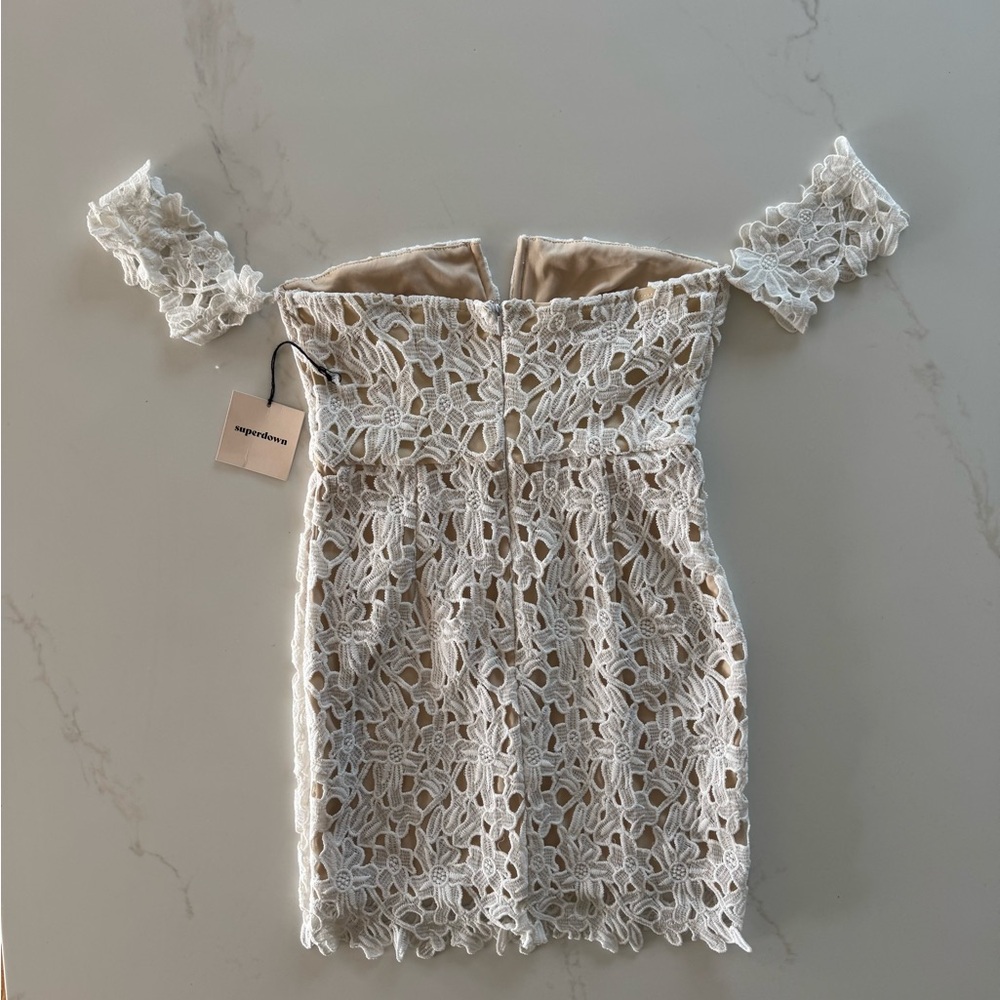 Superdown x Revolve Shannan White Lace Mini Dress NWT Small - Picture 6 of 10